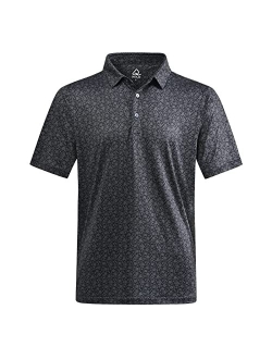 DEOLAX Mens Polo Shirts Performance Moisture Wicking Mens Golf Shirt Casual Dry Fit Long&Short Sleeve Polo Shirts