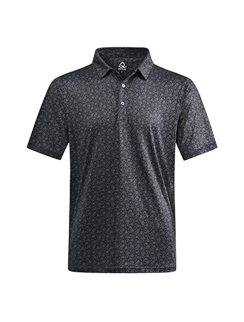 DEOLAX Mens Polo Shirts Performance Moisture Wicking Mens Golf Shirt Casual Dry Fit Long&Short Sleeve Polo Shirts