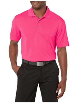 PGA TOUR Men's Airflux Solid Mesh Short Sleeve Golf Polo Shirt (Sizes S-4x)