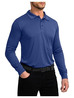 Men's Polo Shirt Long Sleeve Golf Shirts Lightweight UPF 50  Sun Protection Cool Shirts for Men Work Fishing Outdoor