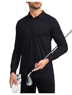 Men's Polo Shirt Long Sleeve Golf Shirts Lightweight UPF 50  Sun Protection Cool Shirts for Men Work Fishing Outdoor