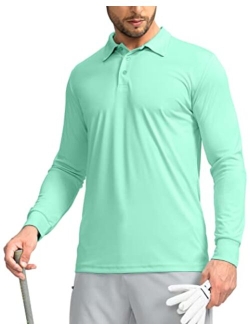 Men's Polo Shirt Long Sleeve Golf Shirts Lightweight UPF 50  Sun Protection Cool Shirts for Men Work Fishing Outdoor