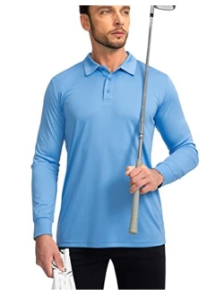 Men's Polo Shirt Long Sleeve Golf Shirts Lightweight UPF 50  Sun Protection Cool Shirts for Men Work Fishing Outdoor