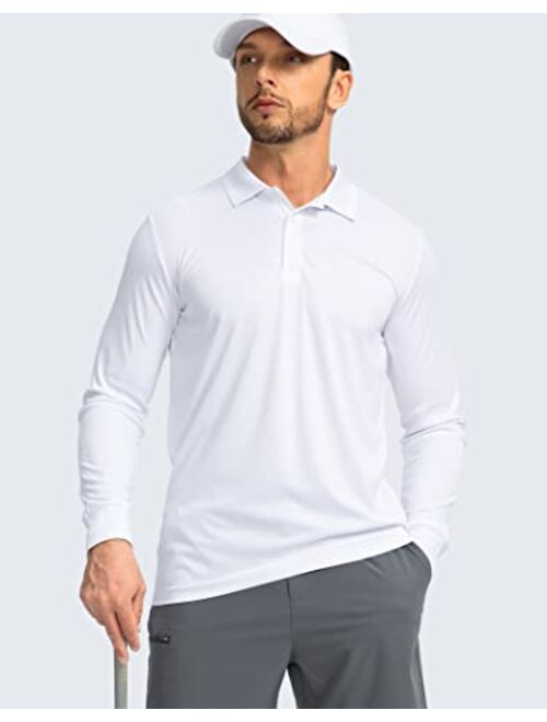 G Gradual Men's Polo Shirt Long Sleeve Golf Shirts Lightweight UPF 50+ Sun Protection Cool Shirts for Men Work Fishing Outdoor