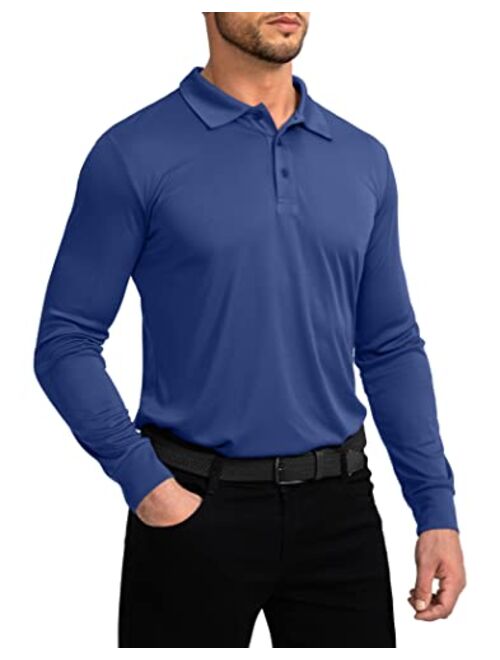 G Gradual Men's Polo Shirt Long Sleeve Golf Shirts Lightweight UPF 50+ Sun Protection Cool Shirts for Men Work Fishing Outdoor