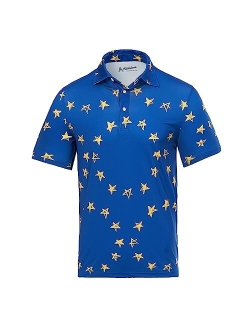 Royal & Awesome Flag Golf Shirts for Men, Mens Golf Shirt, Crazy Golf Shirts for Men, Funny Golf Polos for Men