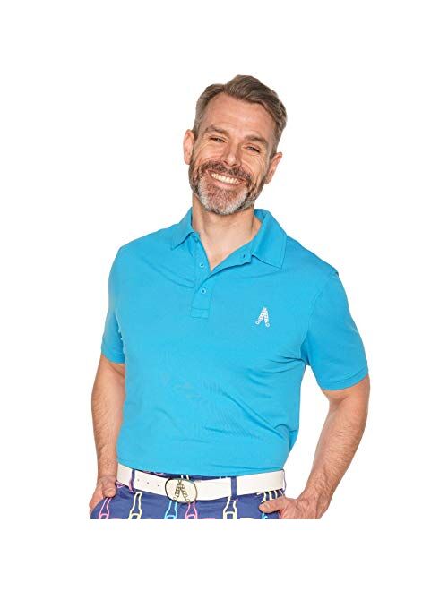 Royal & Awesome Flag Golf Shirts for Men, Mens Golf Shirt, Crazy Golf Shirts for Men, Funny Golf Polos for Men