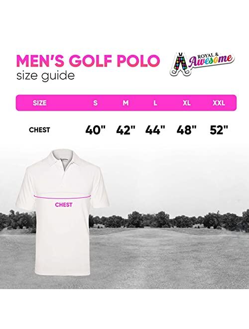 Royal & Awesome Flag Golf Shirts for Men, Mens Golf Shirt, Crazy Golf Shirts for Men, Funny Golf Polos for Men