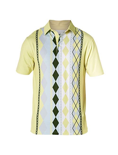 Royal & Awesome Flag Golf Shirts for Men, Mens Golf Shirt, Crazy Golf Shirts for Men, Funny Golf Polos for Men