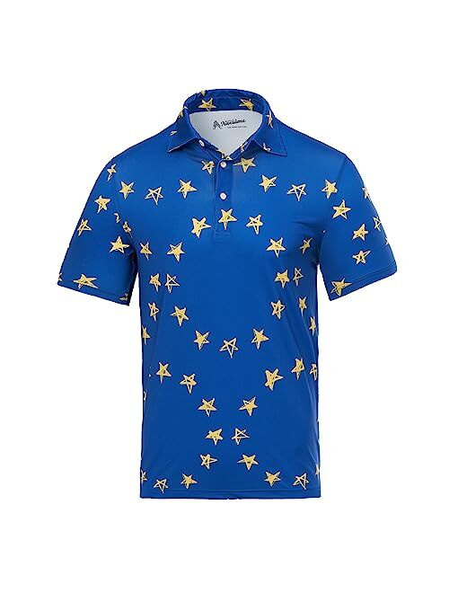 Royal & Awesome Flag Golf Shirts for Men, Mens Golf Shirt, Crazy Golf Shirts for Men, Funny Golf Polos for Men