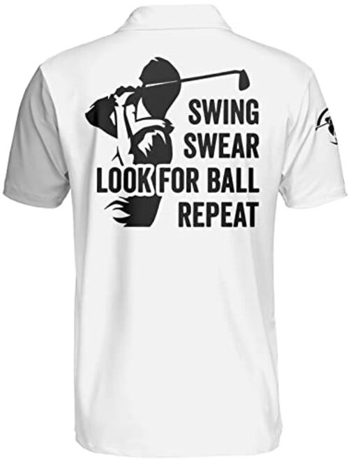 PAGYMO Golf Shirts for Men Funny Golf Shirts for Men Skull Shirts for Men Crazy Polo Golf Shirts for Men Golf Gifts for Men