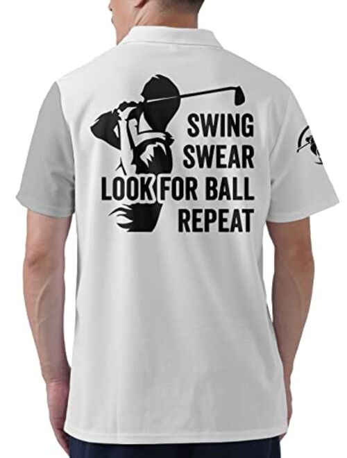 PAGYMO Golf Shirts for Men Funny Golf Shirts for Men Skull Shirts for Men Crazy Polo Golf Shirts for Men Golf Gifts for Men