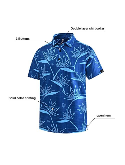 DEOLAX Mens Golf Shirt Performance Moisture Wicking Dry Fit Polo Shirts for Men Soft Breathable Polo Shirts Short Sleeve