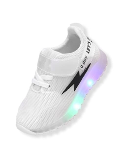 PATPAT Toddler Shoes Kid Shoes with LED Light Up Shoes Shiny Toddler Sneakers Girl Shoes Light Up Shoes for Girls Boys for Christmas Birthday Children Show Gift