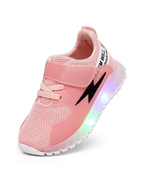 PATPAT Toddler Shoes Kid Shoes with LED Light Up Shoes Shiny Toddler Sneakers Girl Shoes Light Up Shoes for Girls Boys for Christmas Birthday Children Show Gift