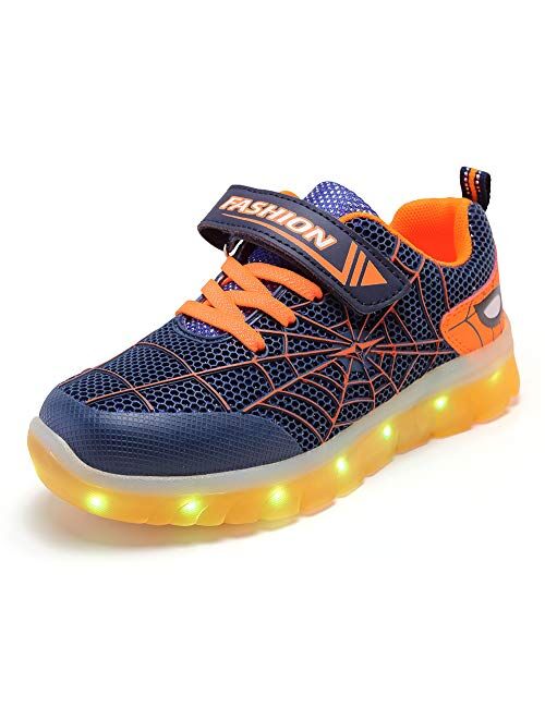 BFOEL Spider Light up Shoes for Boys Girls Toddler Led Walking Sneaker with USB Charging Birthday Thanksgiving Christmas Day Best Gift