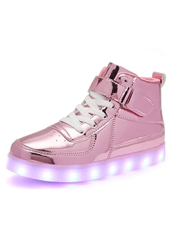 Bepoaa Kids LED Light up Shoes USB Charging Flashing Light Up High-top Sneakers for Boys and Girls Child Unisex