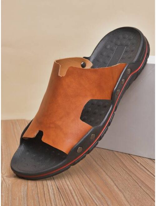 Men Studded Decor Cut Out Casual Sandals Fashionable Outdoor Sandals