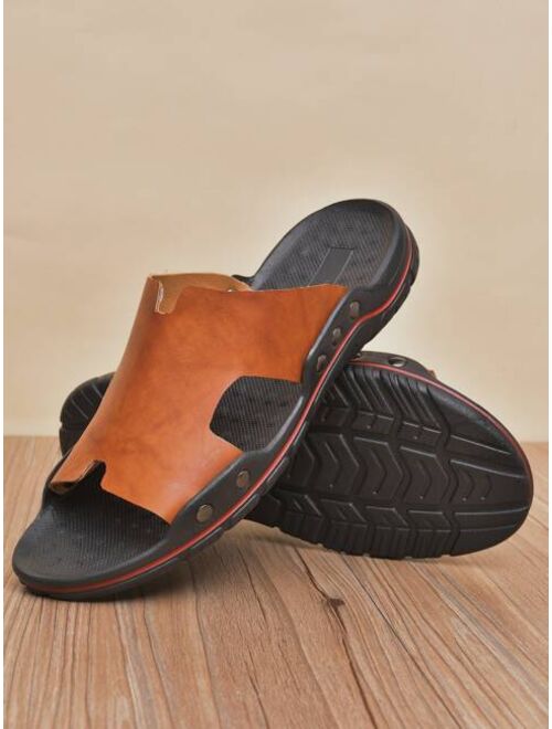 Men Studded Decor Cut Out Casual Sandals Fashionable Outdoor Sandals