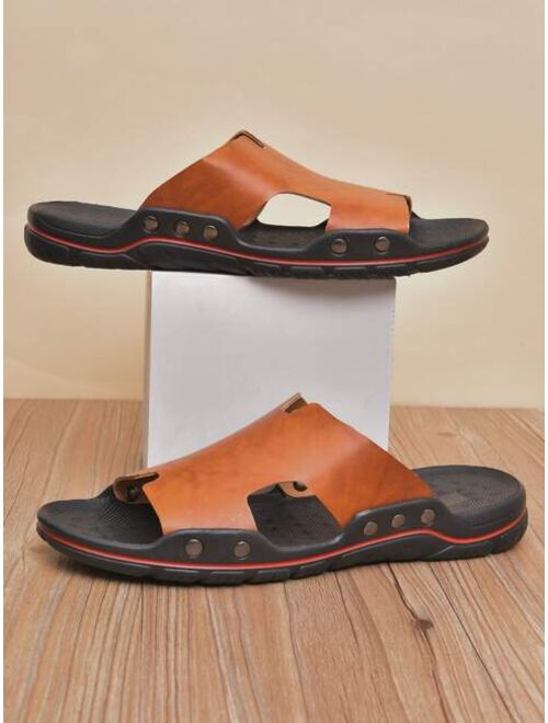 Men Studded Decor Cut Out Casual Sandals Fashionable Outdoor Sandals