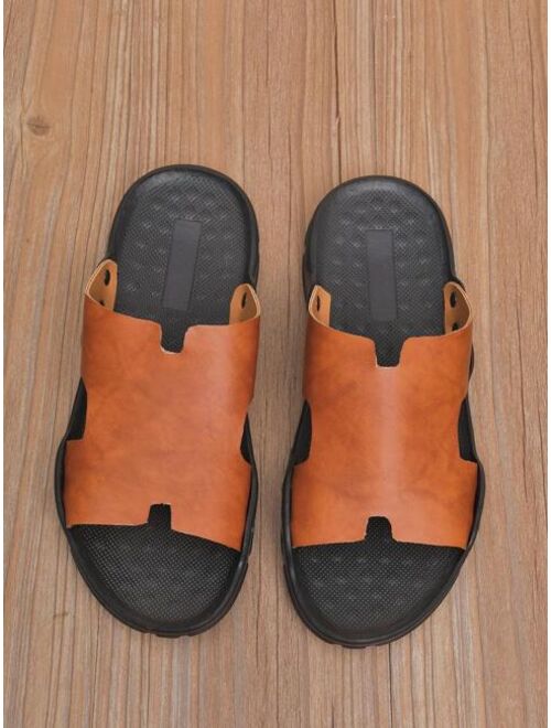 Men Studded Decor Cut Out Casual Sandals Fashionable Outdoor Sandals