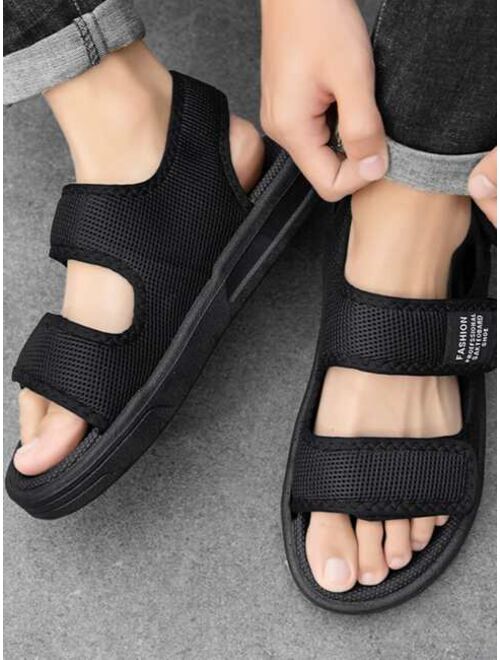 Men s Black Sports Sandals With Ankle Strap