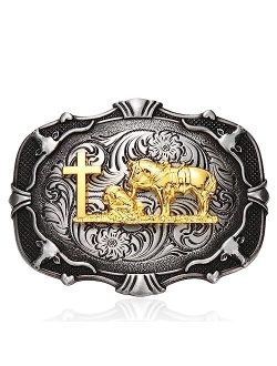 LYTOPTOP Antique Golden Horse Belt Buckles for Mens WomenWestern Texas Cowboy Cowgirls Christmas Halloween Belt Buckle Gifts