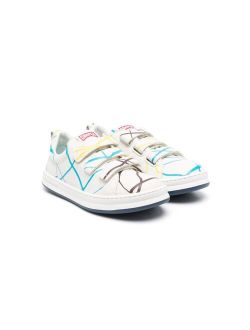 Kids graphic-print leather sneakers
