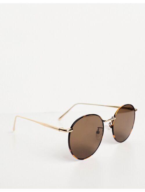 & Other Stories round sunglasses with gold and tortoiseshell frame