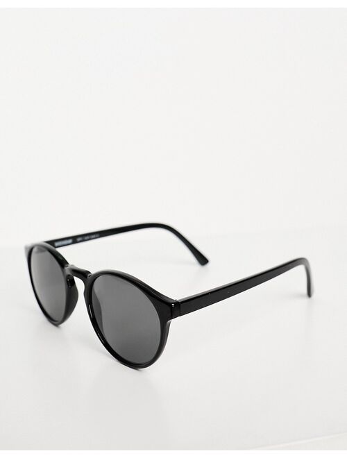 Weekday Spy round sunglasses in black