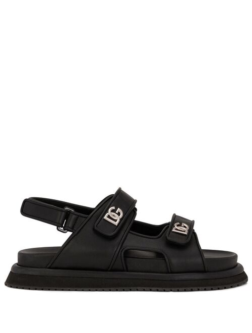 Dolce & Gabbana logo-plaque leather sandals