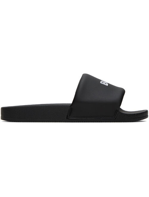 BOSS Black Embroidered Slides