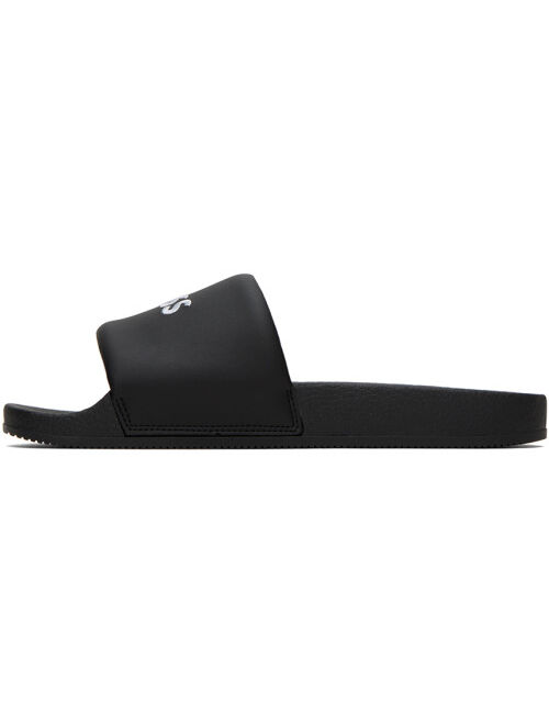 BOSS Black Embroidered Slides