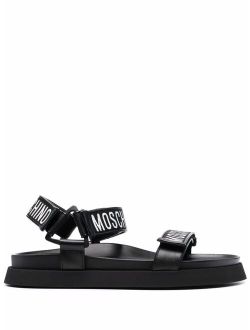 logo strap leather sandals