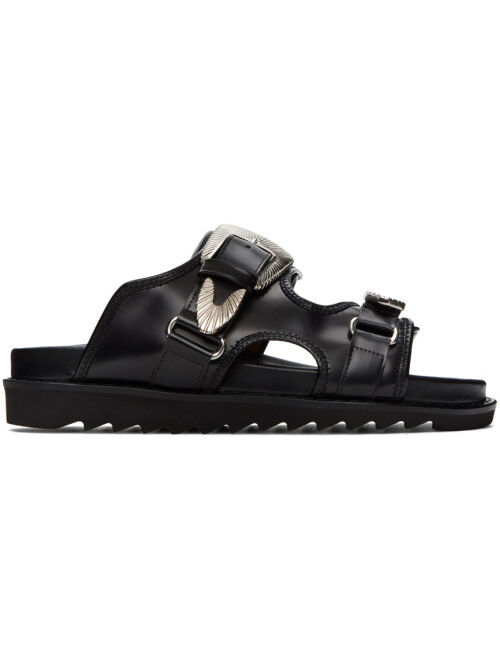 Toga Virilis Black Polished Sandals