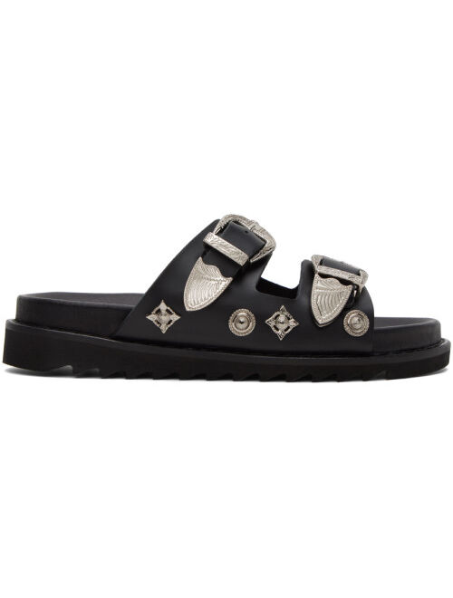 Toga Virilis Black Embellished Sandals