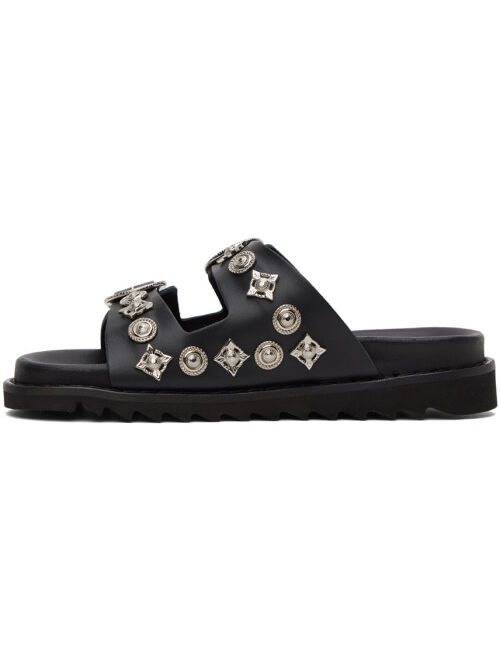 Toga Virilis Black Embellished Sandals