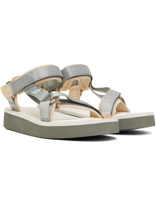 Suicoke Gray & White DEPA-2PO Sandals