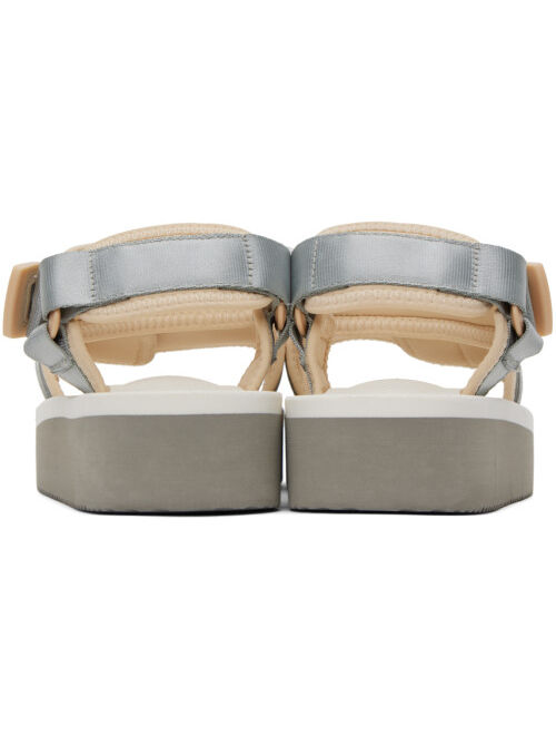 Suicoke Gray & White CEL-PO Sandals