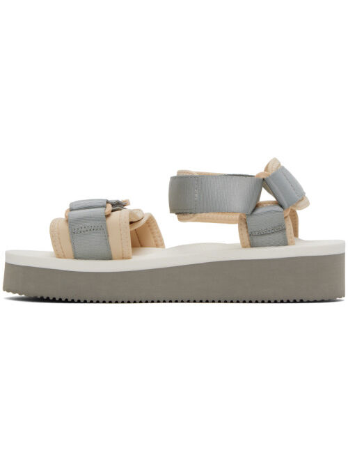 Suicoke Gray & White CEL-PO Sandals