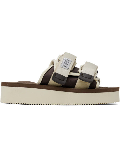 Suicoke Off-White & Brown MOTO-PO Sandals