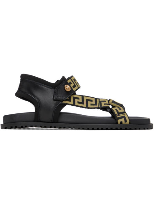 Versace Black Greca Sandals