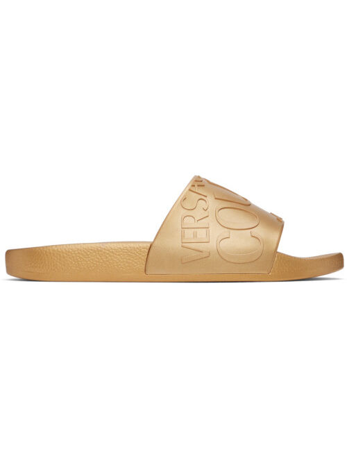 Versace Jeans Couture Gold Logo Slides