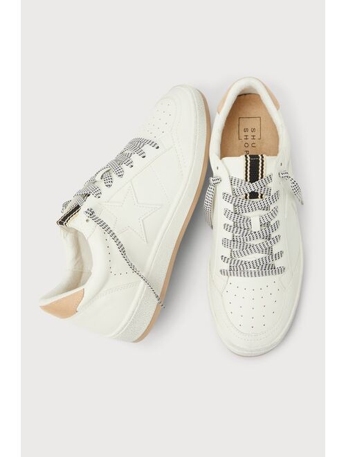 Shu Shop Paz Sand Suede Lace-Up Distressed Sneakers