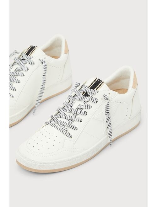 Shu Shop Paz Sand Suede Lace-Up Distressed Sneakers