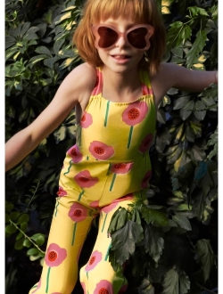 Kids floral-print ruffle hem jumpsuit