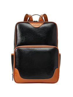 Genuine Leather 15.6 inch Laptop Backpack for Women Computer Bag College Casual Backpack