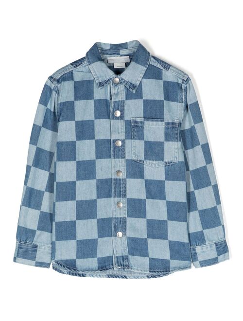 Stella McCartney Kids long-sleeve checked shirt