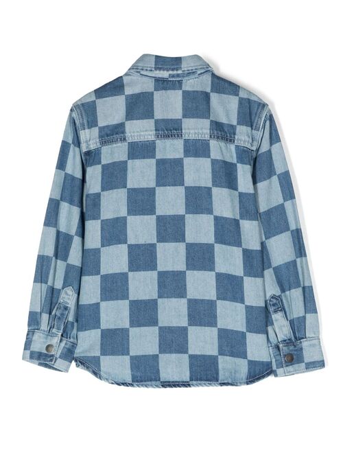 Stella McCartney Kids long-sleeve checked shirt