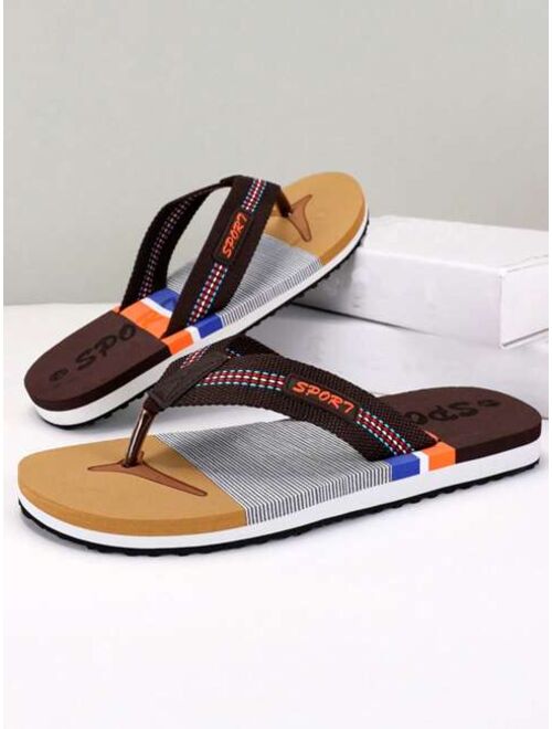 Men Letter Graphic Flip Flops Fashion Summer Flip Flops